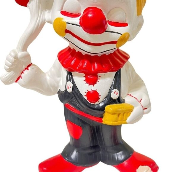 Clown Figurine Hobo Boy Balloon Vendor Hand-Painted Red Black Atlantic Mold Vtg - Picture 3 of 10